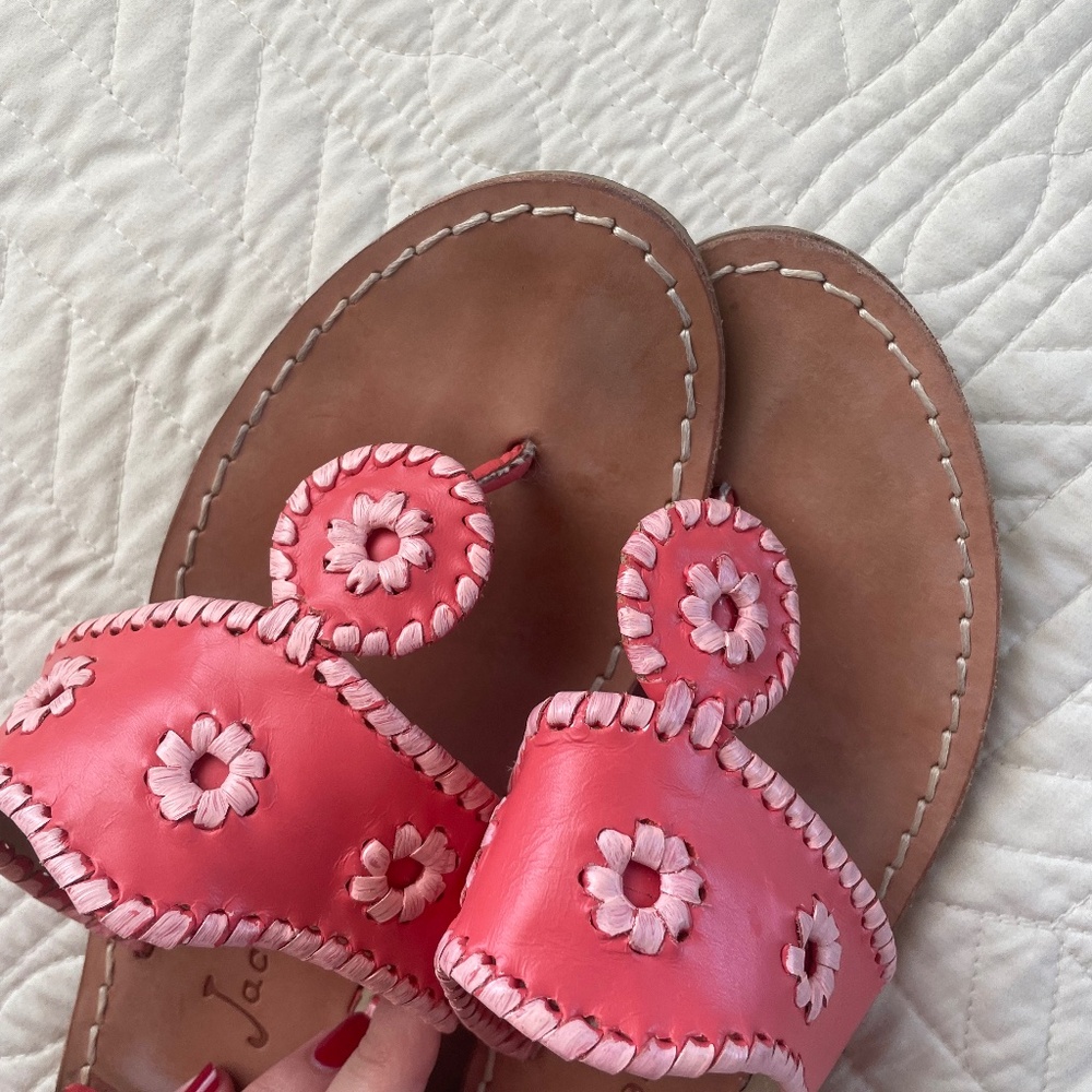 Coral/pink Jack Roger sandals